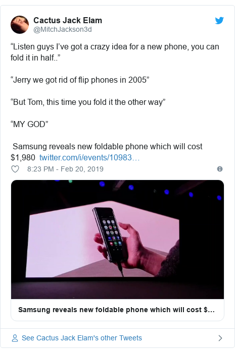 Galaxy Fold The Internet Reacts To Samsung S Flexible Phone Bbc News