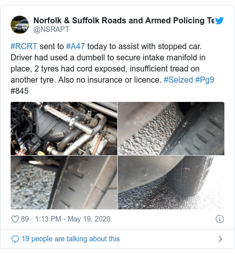 Norfolk A47 Driver Used Dumbbell To Hold Down Engine Part Bbc News