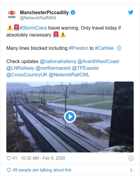 Storm Ciara Greater Manchester Travel Chaos And Power Cuts Bbc News