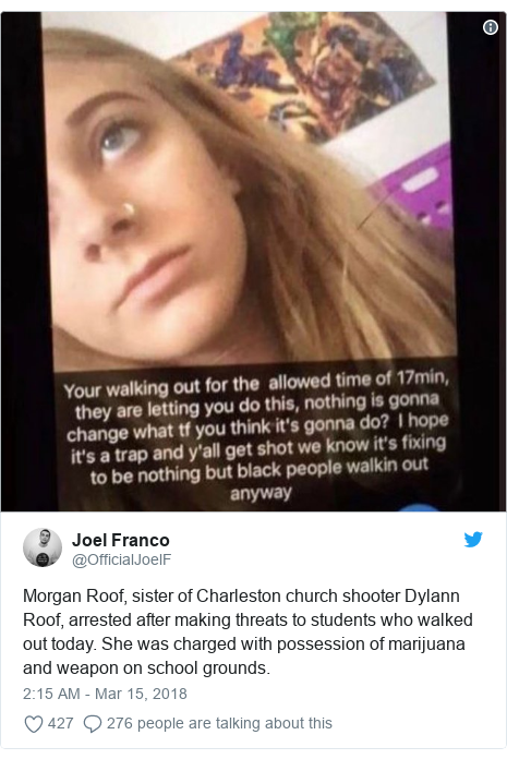 Charleston Church Gunman Dylann Roof S Sister In Knife Arrest Bbc News