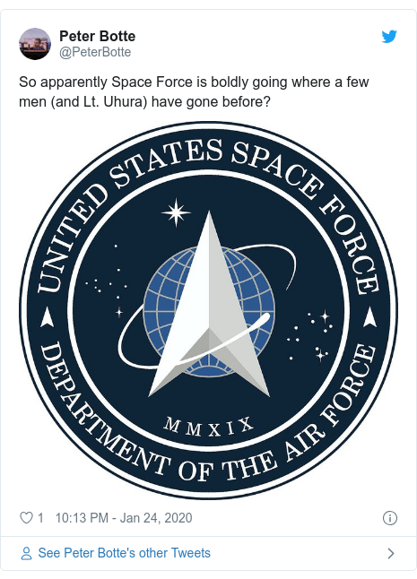 Us Space Force Logo Looks Like One From Star Trek Bbc News