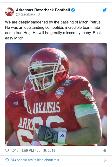Mitch Petrus Former New York Giants Player Dies From Heatstroke