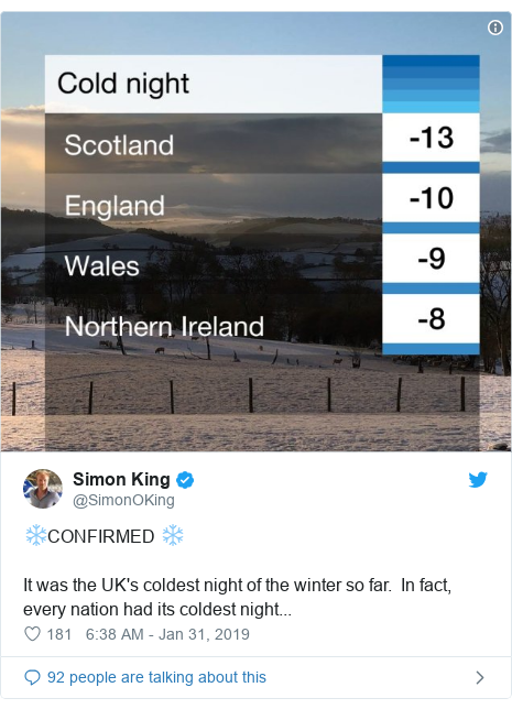 Uk Weather Coldest Night Of Winter So Far As Scotland Reaches