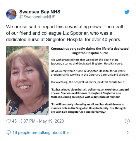 Coronavirus Dedicated And Caring Swansea Nurse Dies Bbc News
