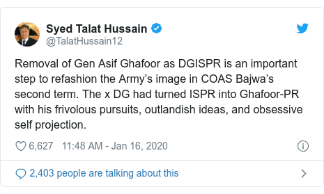 Pakistan Two Star General Farewell To A Social Media