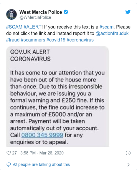 Scam Text Issues Fine To People Leaving House Bbc News