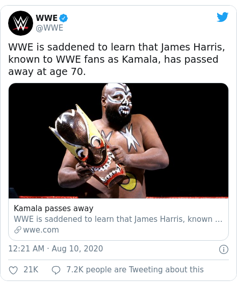 Us Wrestler James Kamala Harris Dies Aged 70 Wwe Confirms Bbc News