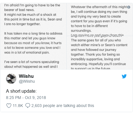 Youtubers Jacksepticeye And Wiishu Confirm Emotional Split Bbc