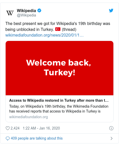Turkey S Wikipedia Ban Ends After Almost Three Years Bbc News