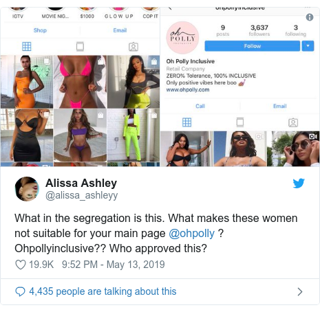 Oh Polly Sorry For Separate Plus Sized Instagram Account Bbc News