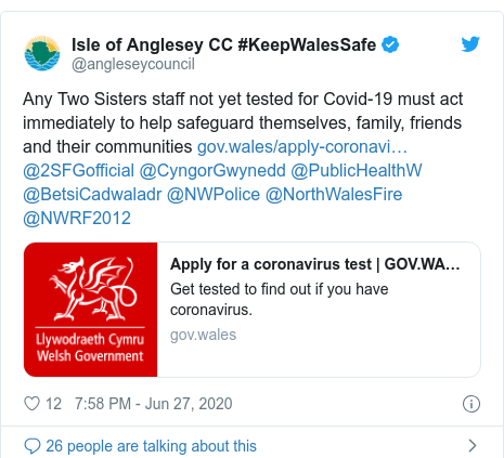 Coronavirus Tests Plea For Anglesey And Wrexham Factory Staff Bbc News