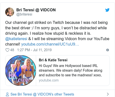 Twitch Streamers Banned For Dangerous Driving Bbc News