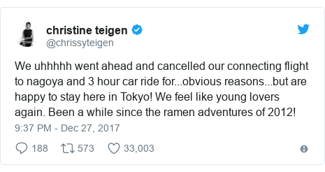 John Legend And Chrissy Teigen Make It To Japan Eventually Bbc News