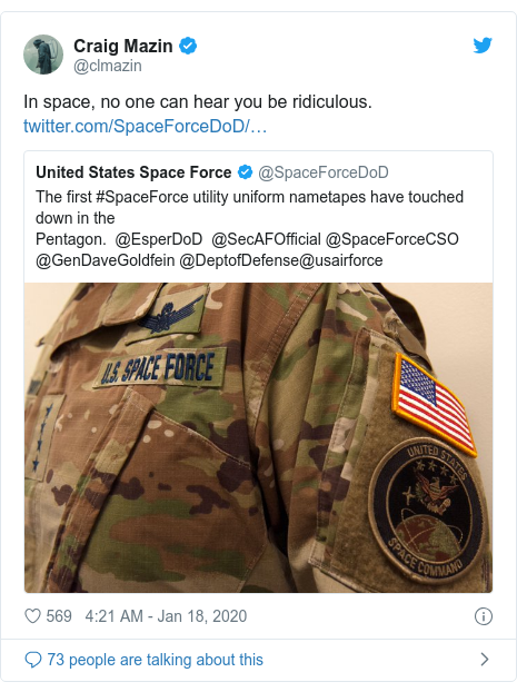Us Space Force Mocked For Unveiling Camouflage Uniforms Bbc News