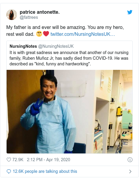 Coronavirus Talented Nursing Assistant Ruben Munoz Dies Bbc News