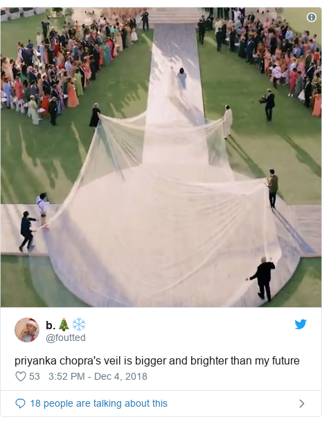 Priyanka Chopra Bollywood Star Reveals 75ft Wedding Veil Bbc News