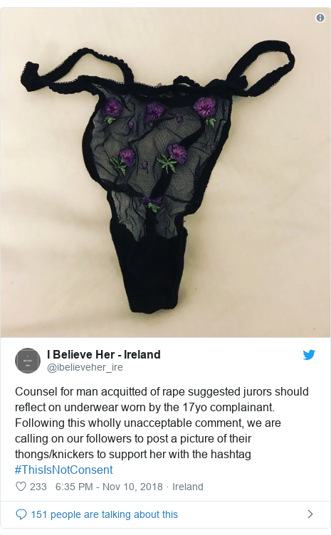 Irish Outcry Over Teenager S Underwear Used In Rape Trial Bbc News