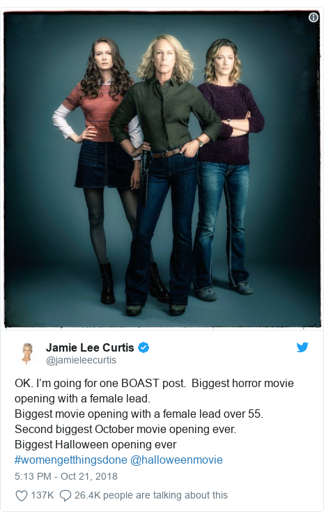 Halloween Jamie Lee Curtis Reboot Breaks Us Box Office Record Bbc News