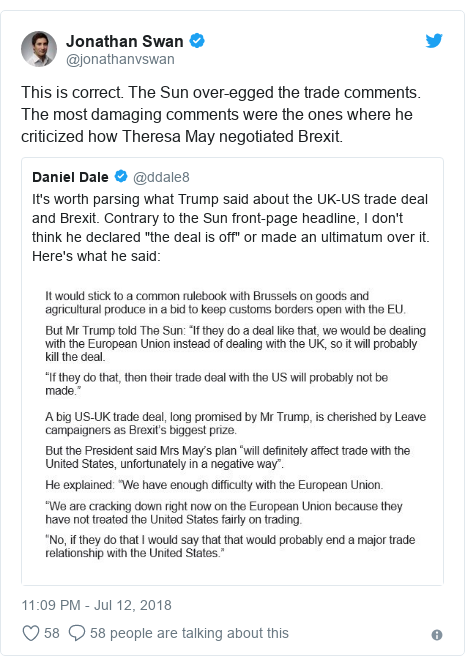 Trump May Comments A Remarkable Breach Of Protocol Bbc News