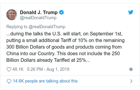 Trump Escalates Trade War With More China Tariffs Bbc News