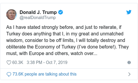 Turkey Syria Border Trump Threatens To Obliterate Turkish