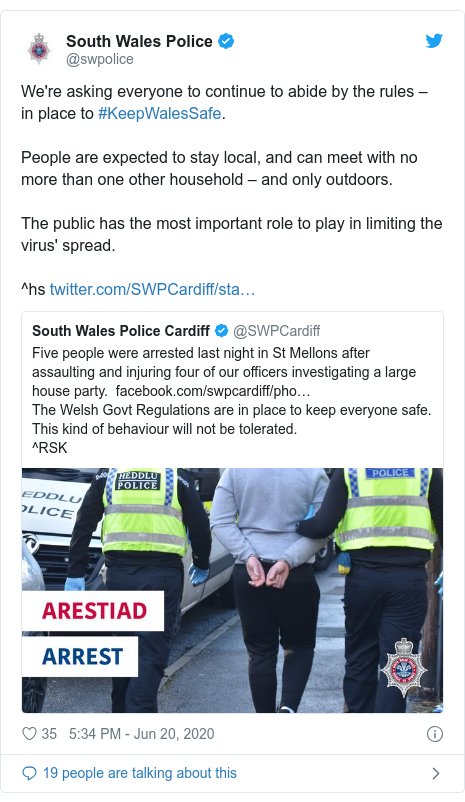 Coronavirus Four Police Officers Hurt At Cardiff House Party Bbc News