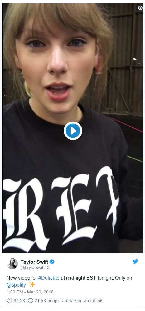 Taylor Swift S New Music Video Drops Late On Spotify Bbc News
