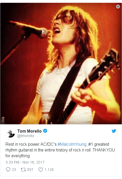 Ac Dc Guitarist Malcolm Young Dies At 64 Bbc News