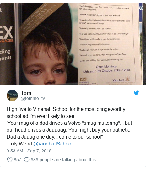 Vinehall School S Buy Your Dad A Jag Ad Condemned Bbc News
