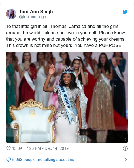 Miss Jamaica Crowned Miss World 2019 Bbc News