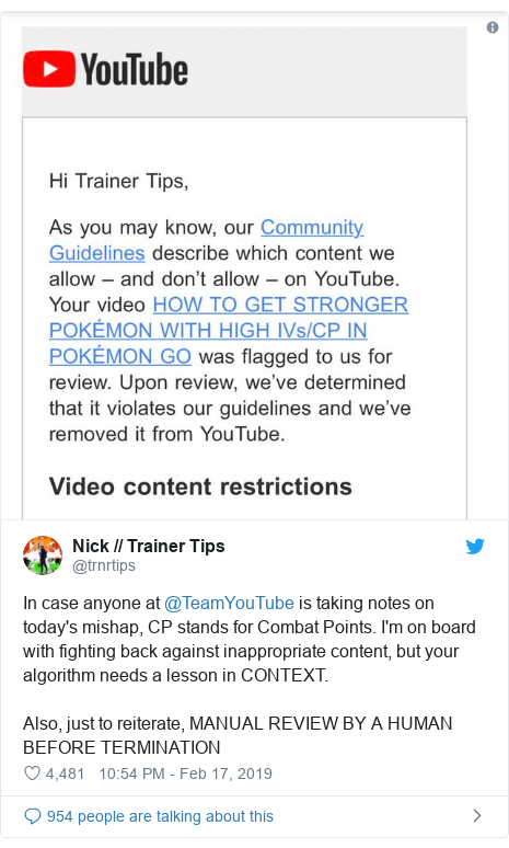 Youtube Backtracks After Pokemon Child Abuse Ban Bbc News