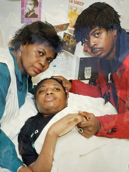 Marlon Thomas, his mother and brother Leroy