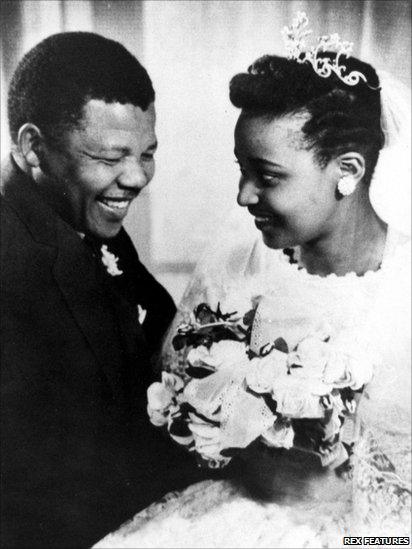 The Mandelas on their wedding day