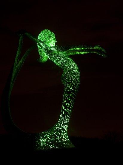 Sculpture lit up