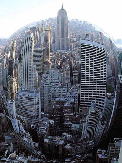 New York skyline taken with a fish eye lens