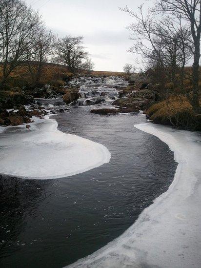 Ice forming on a river