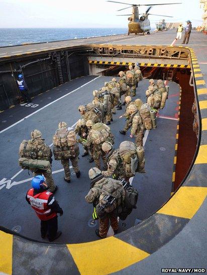 Royal Marines on HMS Illustrious
