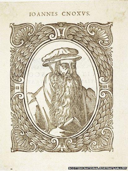 John Knox, 1505 - 1572.Wood engraving on paper. Unknown artist, after Adrian Vanson, 1580