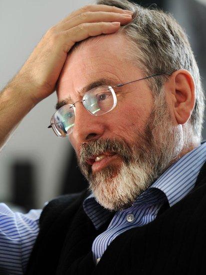 Gerry Adams pictured in February 2010 is currently being questioned by the PSNI
