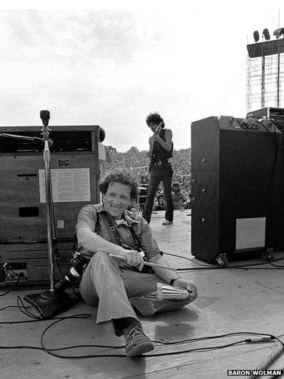 Baron Wolman and Carlos Santana at Woodstock