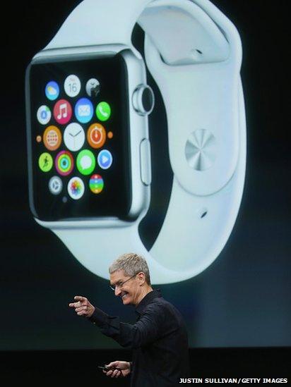 Tim Cook introducing the Apple Watch