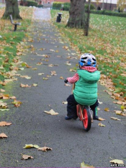 Child on bicycle