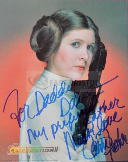 Signed photograph of Carrie Fisher