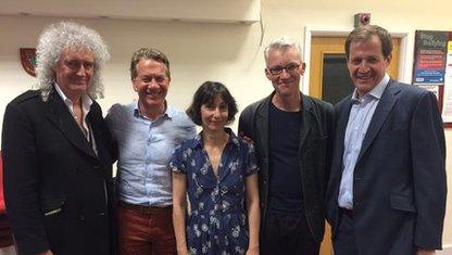 Brian May, Michael Portillo, Maria Margaronis, Tom Holland and Alastair Campbell