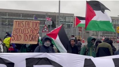 Gaza protesters block BAE Systems aerospace factory in Lancashire