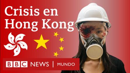 Montaje con manifestante de Hong Kong
