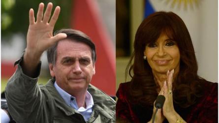 Jair Bolsonaro y Cristina Fernández de Kirchner.