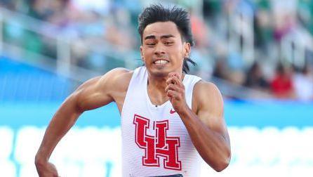 British sprinter Louie Hinchcliffe running for the University of Houston