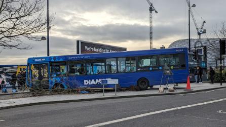 Crashed bus, Birmingham