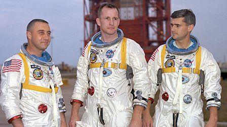 Astronauts Gus Grissom, Edward White and Roger Chaffee.
